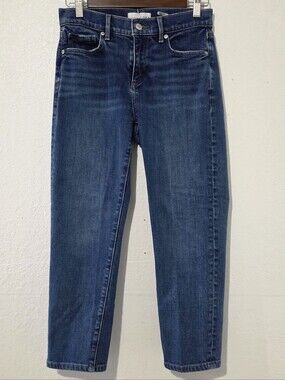 LOFT Dark Blue Straight-Leg Jeans Size-27/4